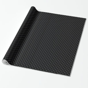 Chic & Sophisticated Grey Polka Dots On Black Wrapping Paper
