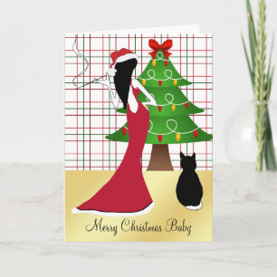 Chic Sophisticated Merry Christmas Baby Card