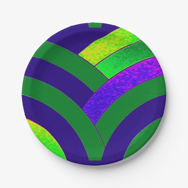 chic sophisticated modern chevrons paper plate (Front)