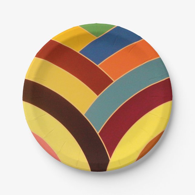 chic sophisticated modern chevrons paper plate (Front)