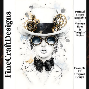 Chic Sophisticated Steampunk Female Q4 Decoupage Tissue Paper