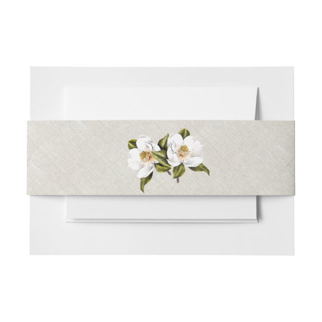 Chic Southern Magnolias Wedding Belly Band Invitation Belly Band (Front Example)
