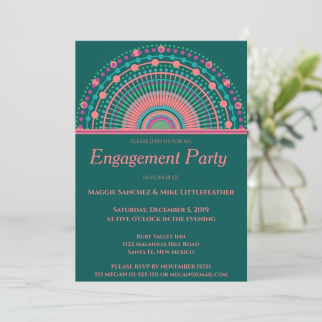 Chic Southwest Mandala  Invitation (Standing Front)