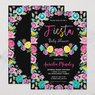 Chic Spanish Mexican Floral Fiesta Baby Shower   Invitation