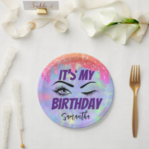 Chic Sparkly Birthday 18th 21st 30th 50th Paper Plate