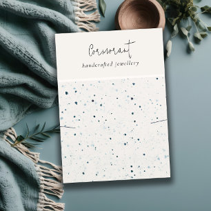 Chic Speckled Blue White Earring Necklace Display Business Card