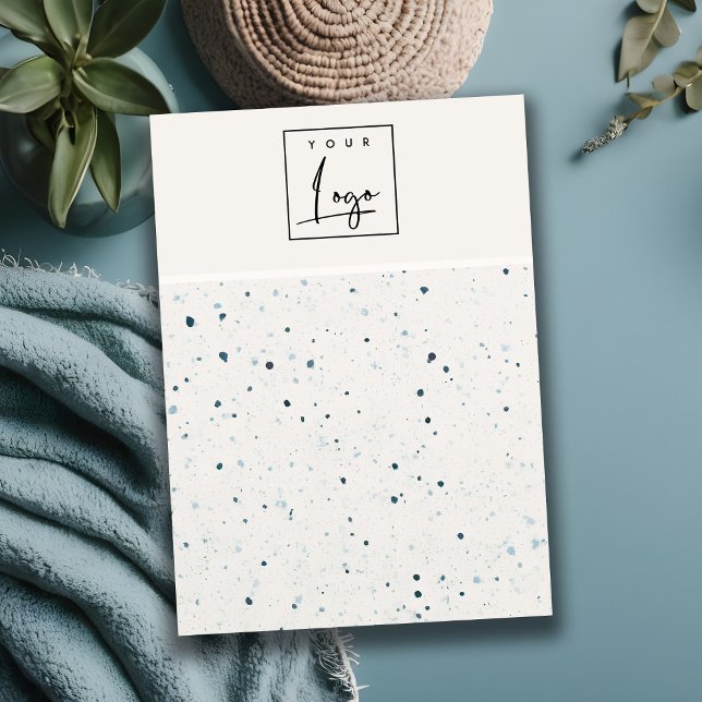 Chic Speckled Blue White Texture Earring Holder Business Card (Creator Uploaded)
