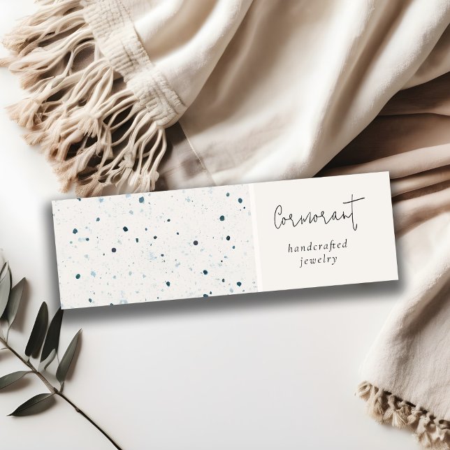Chic Speckled Blue White Texture Earring Holder Mini Business Card (Creator Uploaded)