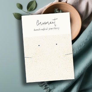 Chic Speckled Gold White Earring Necklace Display Business Card