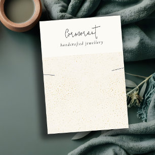 Chic Speckled Gold White Texture Necklace Display Business Card