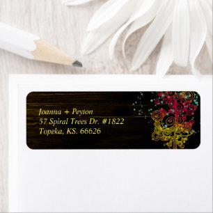 Chic Spiral Trees Rural Wedding Return Address Label