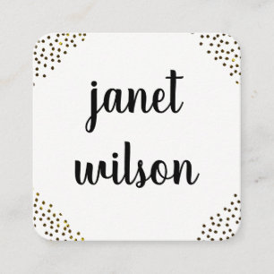 Chic Spotted Embellishments Square Business Card