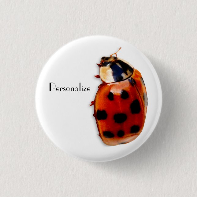 Chic Spotted Ladybug With Name 3 Cm Round Badge (Front)
