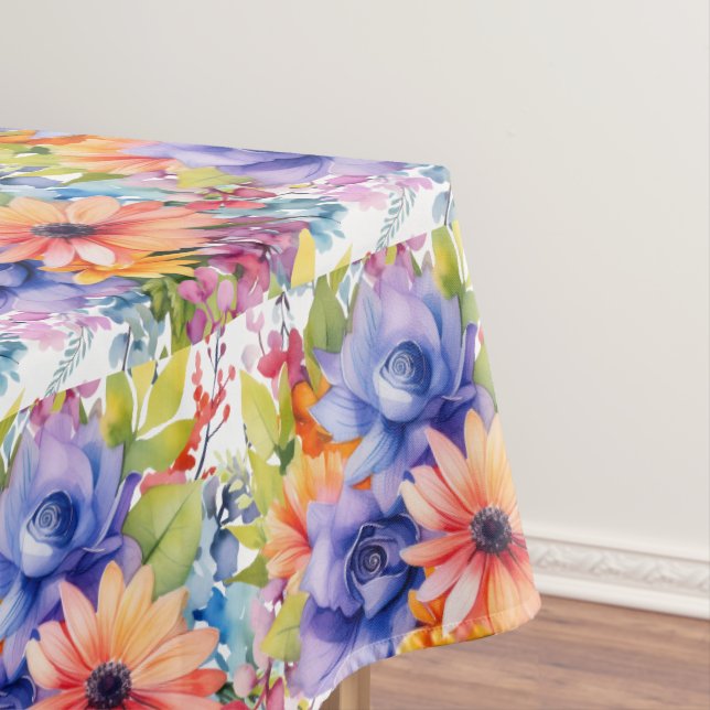 Chic Spring Colours Flowers Floral Tablecloth (In Situ)