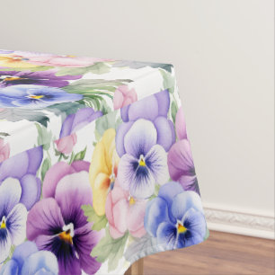 Chic Spring Colours Pansy Pansies Tablecloth