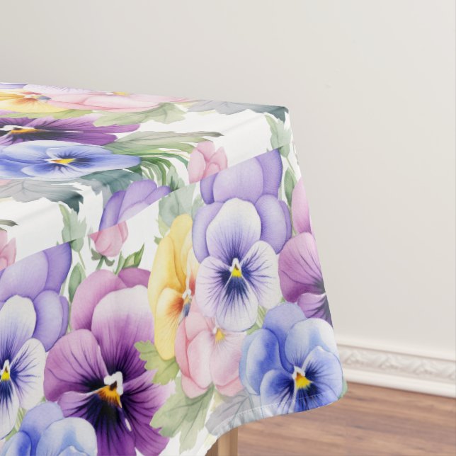 Chic Spring Colours Pansy Pansies Tablecloth (In Situ)
