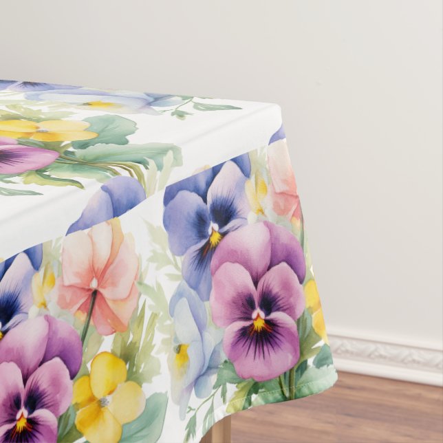 Chic Spring Colours Pansy Pansies Tablecloth (In Situ)