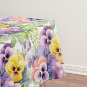 Chic Spring Colours Pansy Pansies Tablecloth