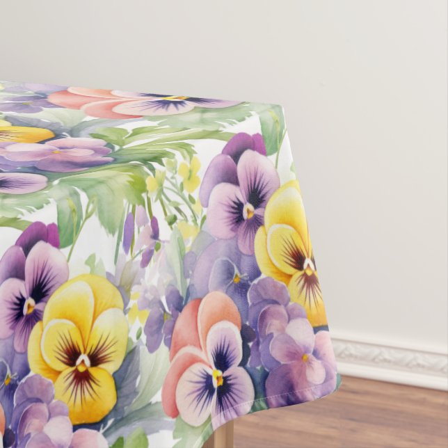 Chic Spring Colours Pansy Pansies Tablecloth (In Situ)