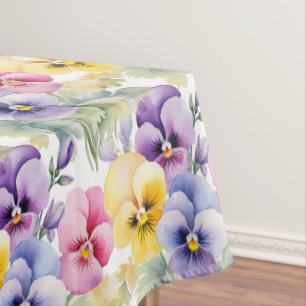 Chic Spring Colours Pansy Pansies Tablecloth