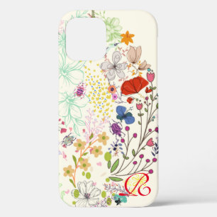 Chic Spring Flower Colourful and Monogram Case-Mat iPhone 12 Case