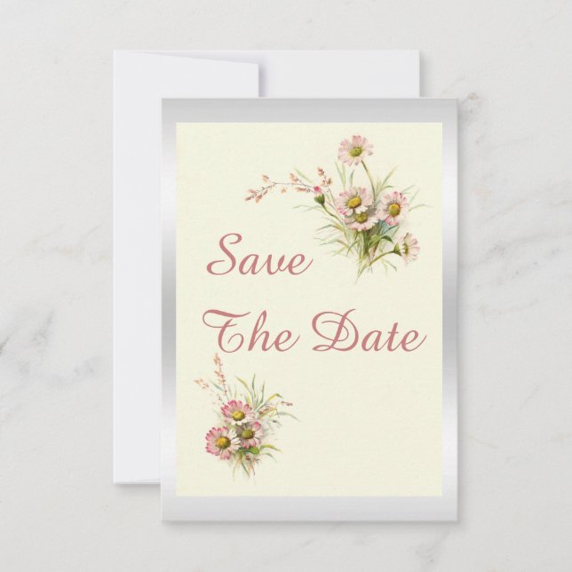 Chic Spring Flowers 90th Birthday  Save The Date (Front)