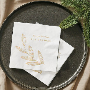 Chic Sprout Hand-Drawn Botanical Foil Napkins