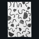 Chic squiggles in black & white kitchen towel<br><div class="desc">Decorate your kitchen with this cool towel. Makes a great housewarming or wedding gift! 
You can customise it and add text too.
Check my shop for lots more colours and patterns!</div>