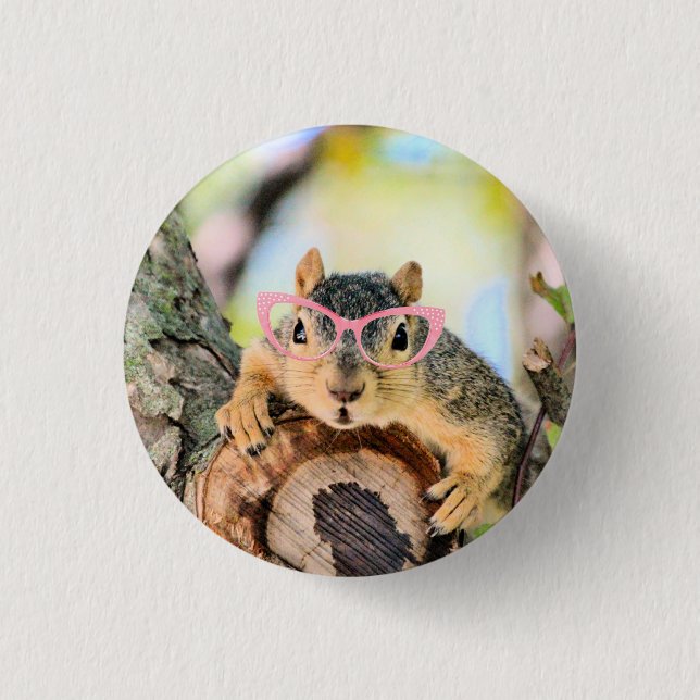 Chic squirrel  3 cm round badge (Front)