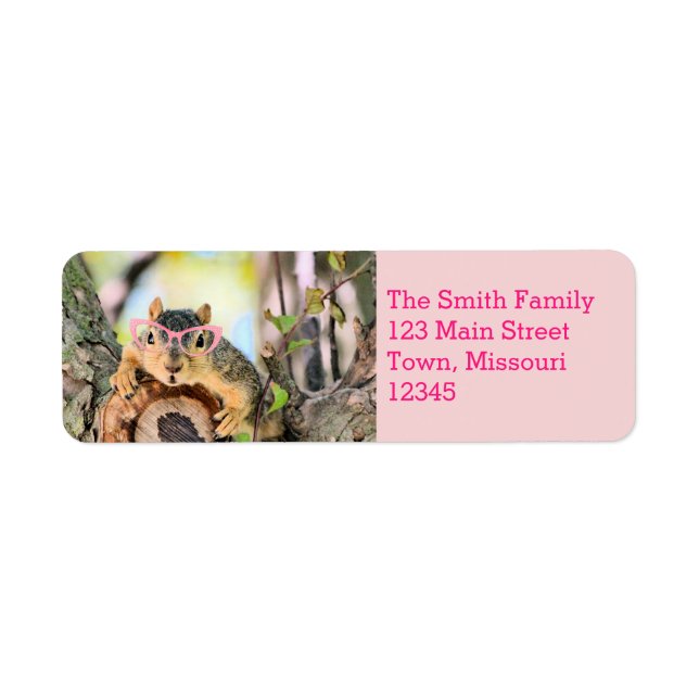 Chic squirrel return address label (Front)