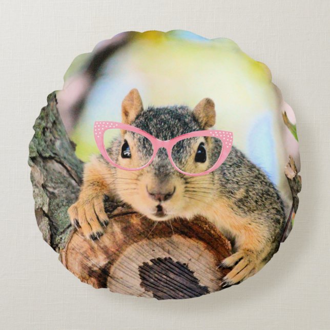 Chic squirrel round cushion (Front)