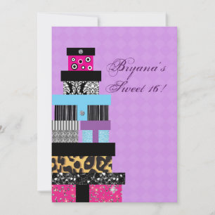 Chic Stackable Gifts Birthday Party Invitation