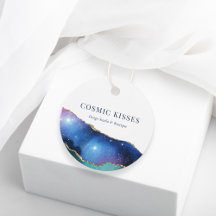 Chic Starry Galaxy Business Name QR Social Hang