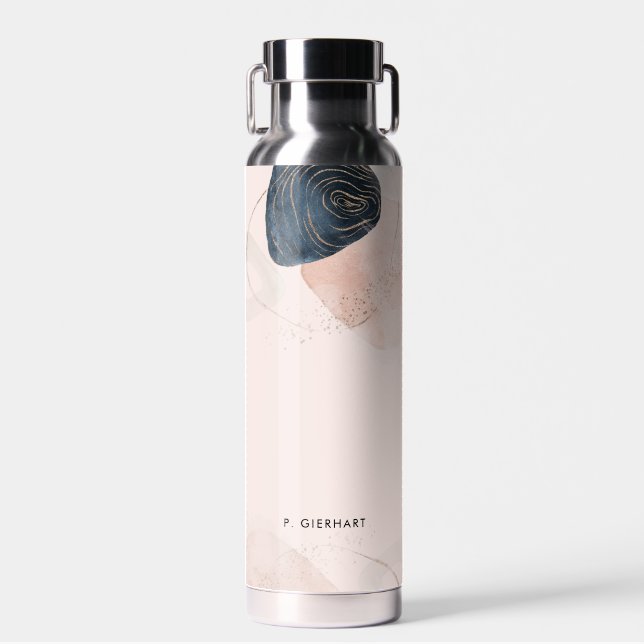 Chic Stone Marble Personalised Water Bottle (Front)