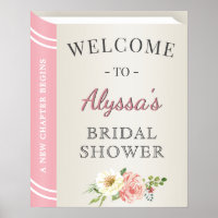 Chic Storybook Book Cover Bridal Shower Welcome