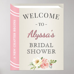 Chic Storybook Book Cover Bridal Shower Welcome Poster
