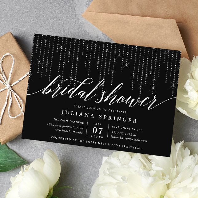 Chic String Lights Bridal Shower Invitation (Creator Uploaded)