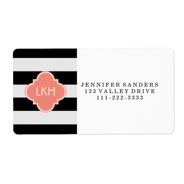 Chic Stripe & Three Monogram (Front)