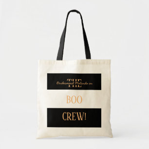 Chic Striped Personalised Fall Bridesmaid Tote Bag