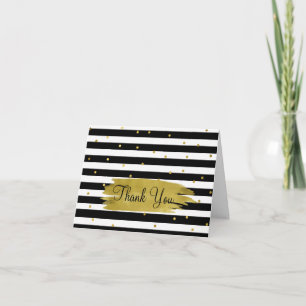 Chic Stripes and Dots Thank You Note Card