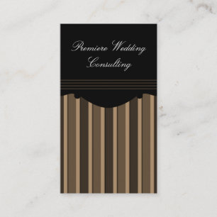 Chic Stripes Business Card, Chocolate Brown Business Card