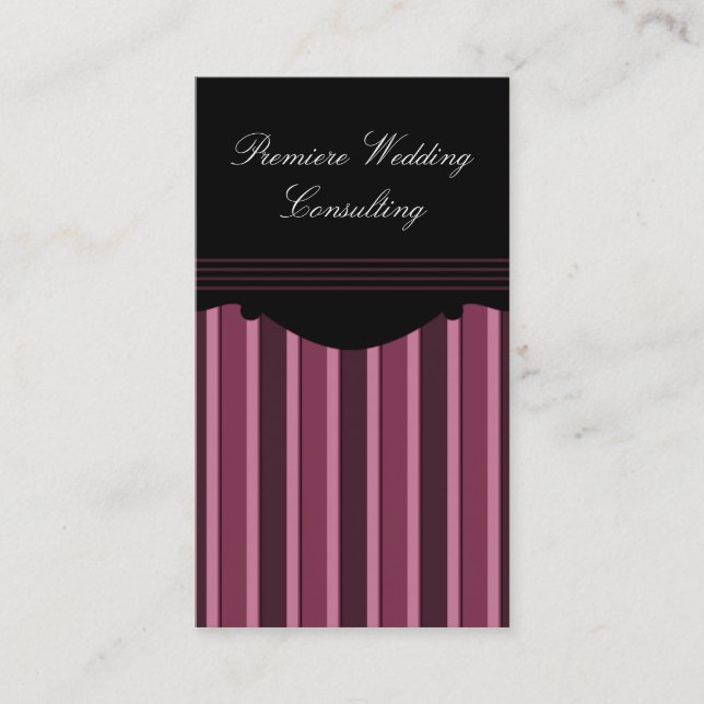 Chic Stripes Business Card, Fuchsia Card (Front)