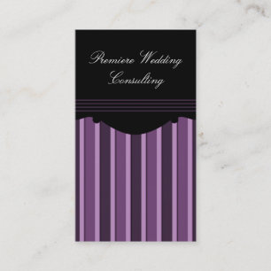 Chic Stripes Business Card, Purple Card