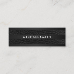 Chic Stripes Faux Leather Mini Business Card