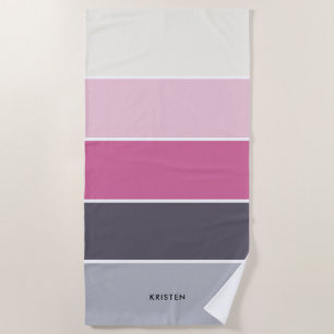 Chic Stripes Pattern Personalised Beach Towel