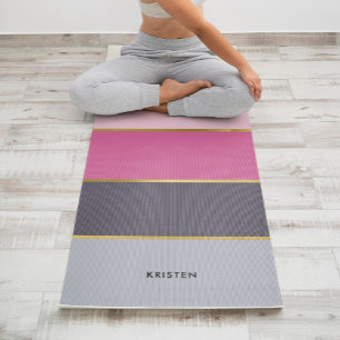 Chic Stripes Pattern Personalised  Yoga Mat