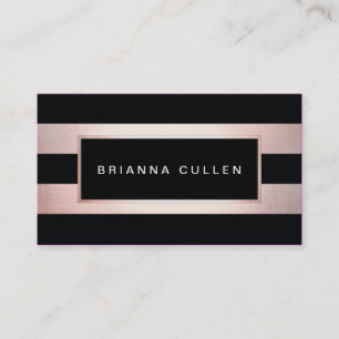 Chic Stripes Rose Gold Salon Appointment Reminder Card
