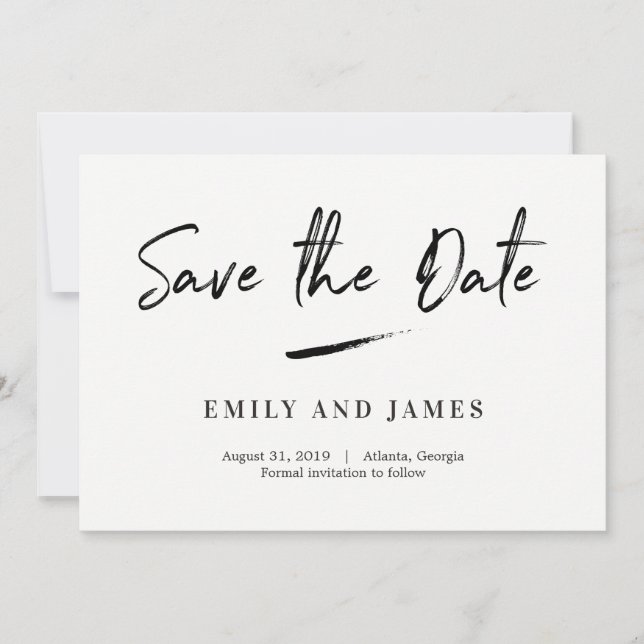 Chic Strokes Save The Date Card (Front)