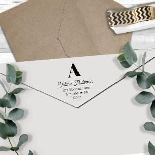 Chic Style Large Initial Return Address  Self-inking Stamp