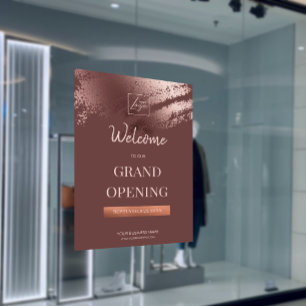 Chic Stylish Bronze Business Logo Grand Opening Poster